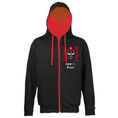 Blackforest Brothers 100% - Sweat-Jacke mit farbig abgesetzter Kapuze Thumbnail