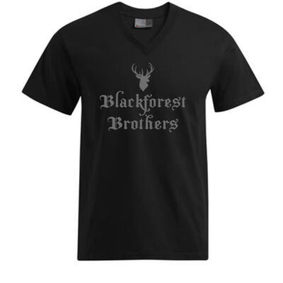 V - Neck Shirt - Hirsch - Schriftzug Thumbnail