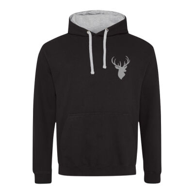 Hoodie - Kapuzenpullover mit Rückendruck - Hirsch Schriftzug - Thumbnail