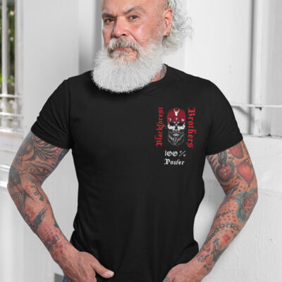 Rundhals Shirt - mit Rückendruck - Old Brother -  100%  Thumbnail