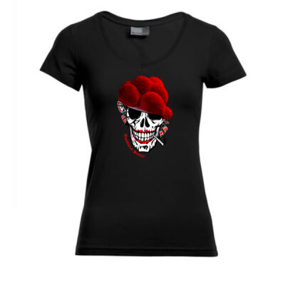 V - Neck Shirt - Slim Fit - bis 3XL - Old Sister with Cigarettes Thumbnail