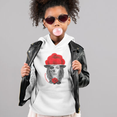 Kids´ Organic Hoodie - Schwarzwaldmädel Skull Thumbnail