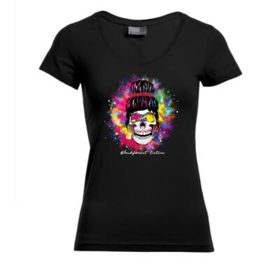 V - Neck Shirt - Slim Fit - bis 3XL - Color Splash Old Sister Thumbnail