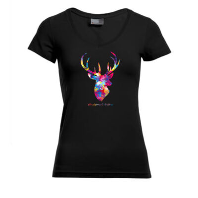 V - Neck Shirt - Slim Fit - bis 3XL - colored deer Thumbnail