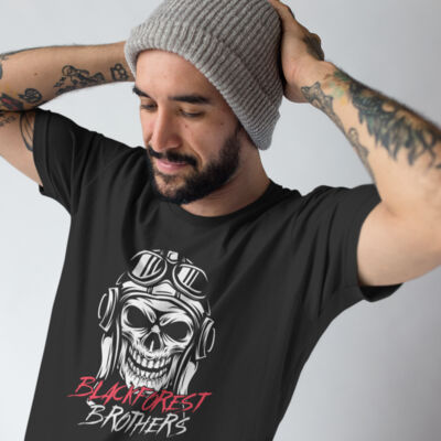 Rundhals - Shirt - Skull Biker Thumbnail