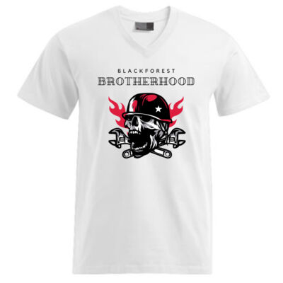 V-Neck Shirt - Brotherhood Skull mit Helm Miniaturansicht