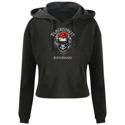 Women´s Cropped Short Hoodie - Blackforest Sisterhood - Red Rose Thumbnail