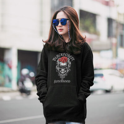 Hoodie Dress - long - Blackforest Sisterhood - red Rose Thumbnail