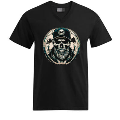 V - Neck - Shirt - Blackforest Brothers - Skull Head - 4 - Thumbnail