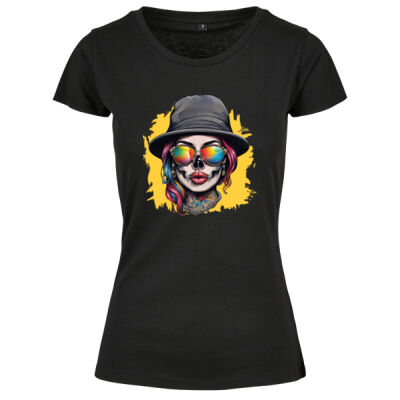 Rundhals Shirt - bis 5XL - Street Bloom Skull Thumbnail