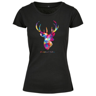 Rundhals Shirt - bis 5XL - colored deer - Thumbnail