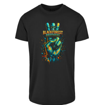 Rundhals Shirt - bis 5XL - Blackforest Brothers Peace Hand - Miniaturansicht