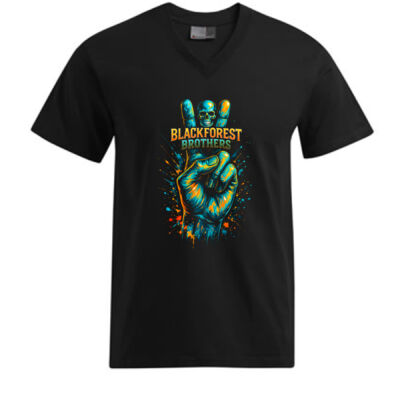 V - Neck Shirt - Blackforest Brothers Peace Hand - Miniaturansicht
