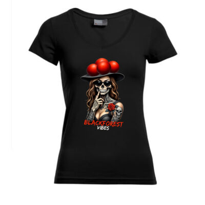 V - Neck Shirt - Slim Fit - bis 3XL - Lady Deathwood 🔥 Miniaturansicht