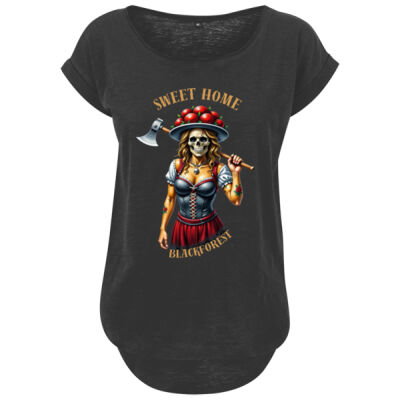 Ladies´ Long Slub Tee - bis 5XL - Sweet but Psycho – Schwarzwald Edition 💀🪓 Thumbnail