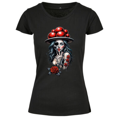 Rundhals Shirt - bis 5XL - Rose & Bone  💀🌹 Miniaturansicht