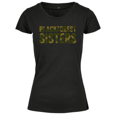   Rundhals Shirt - bis 5XL - BLACKFOREST SISTERS CAMOUFLAGE SCHRIFTZUG - Miniaturansicht
