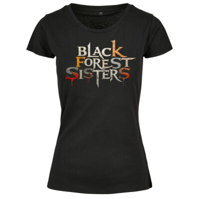   Rundhals Shirt - bis 5XL - BLACKFOREST SISTERS - FARBIGER SCHRIFTZUG - Miniaturansicht