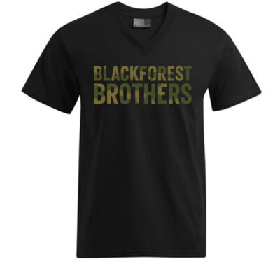 V - Neck Shirt - Blackforest Brothers Camouflage Schriftzug - Miniaturansicht