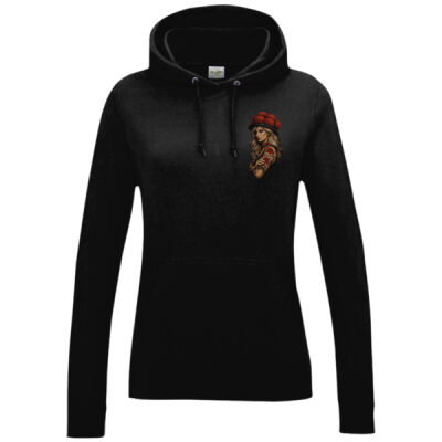 Women´s College Hoodie mit großem Rückendruck - Wilde Rose vom Schwarzwald - Miniaturansicht