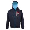 Sweat-Jacke mit farbig abgesetzter Kapuze JH053 Miniaturansicht