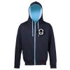 Sweat-Jacke mit farbig abgesetzter Kapuze JH053 Miniaturansicht