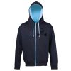 Sweat-Jacke mit farbig abgesetzter Kapuze JH053 Miniaturansicht