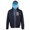 Sweat-Jacke mit farbig abgesetzter Kapuze JH053 Miniaturansicht